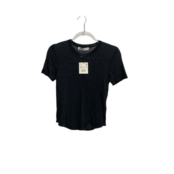 Zara Sheer Black Fitted Top - Picture 5 of 6
